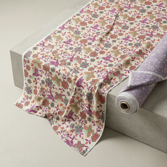 Flower and Hummingbird Fabric