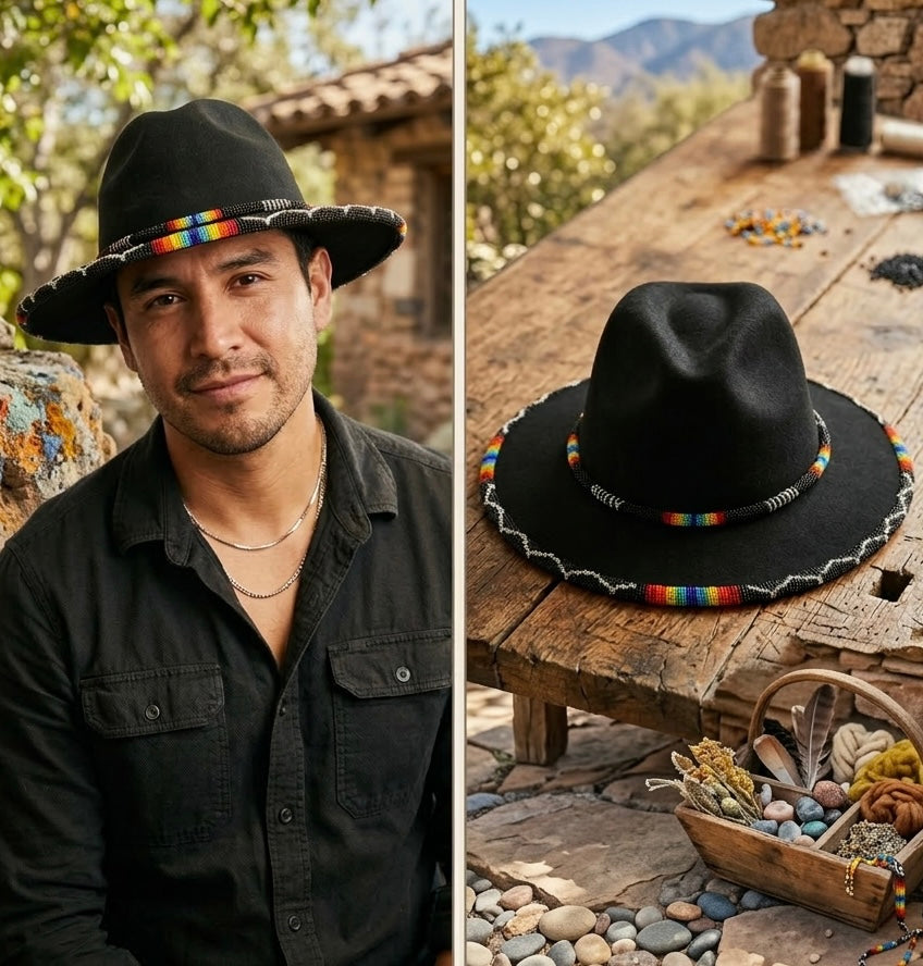 Size-59 Handmade Beaded Hat