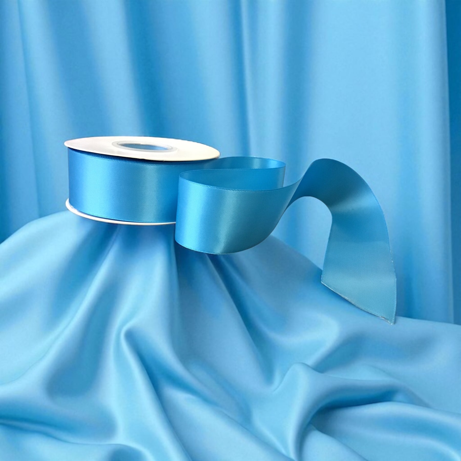 Light Blue Ribbon R Entry Satin Ribbon Double Face-Light Blue #340 -3.8 cm Wide | OLDTRIBES ...