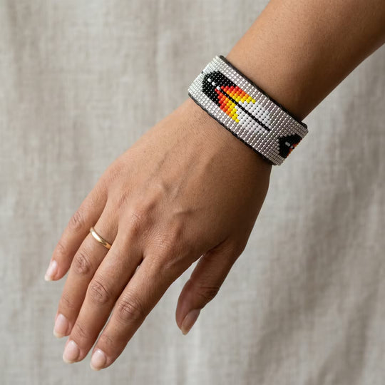 Beaded Cuff Bracelet(Silver)