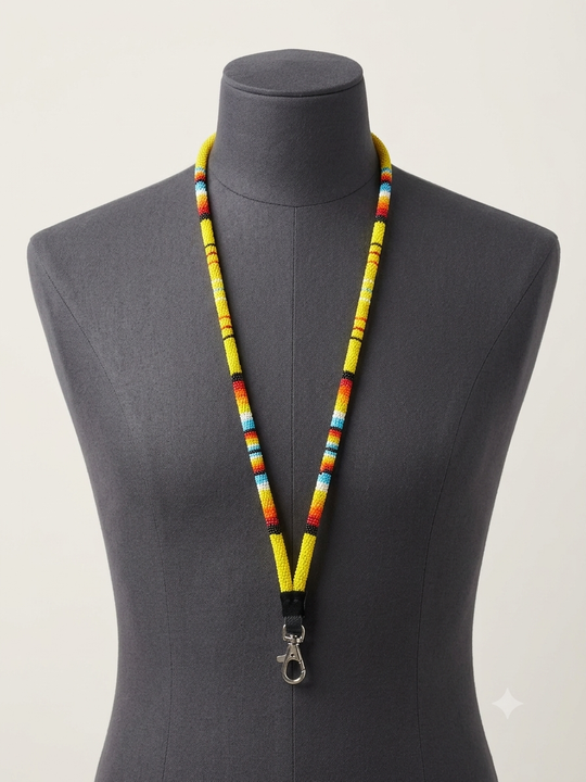 Round Beaded Lanyard(Yellow)