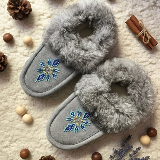 Moccasins with Beadwork (Size 9)