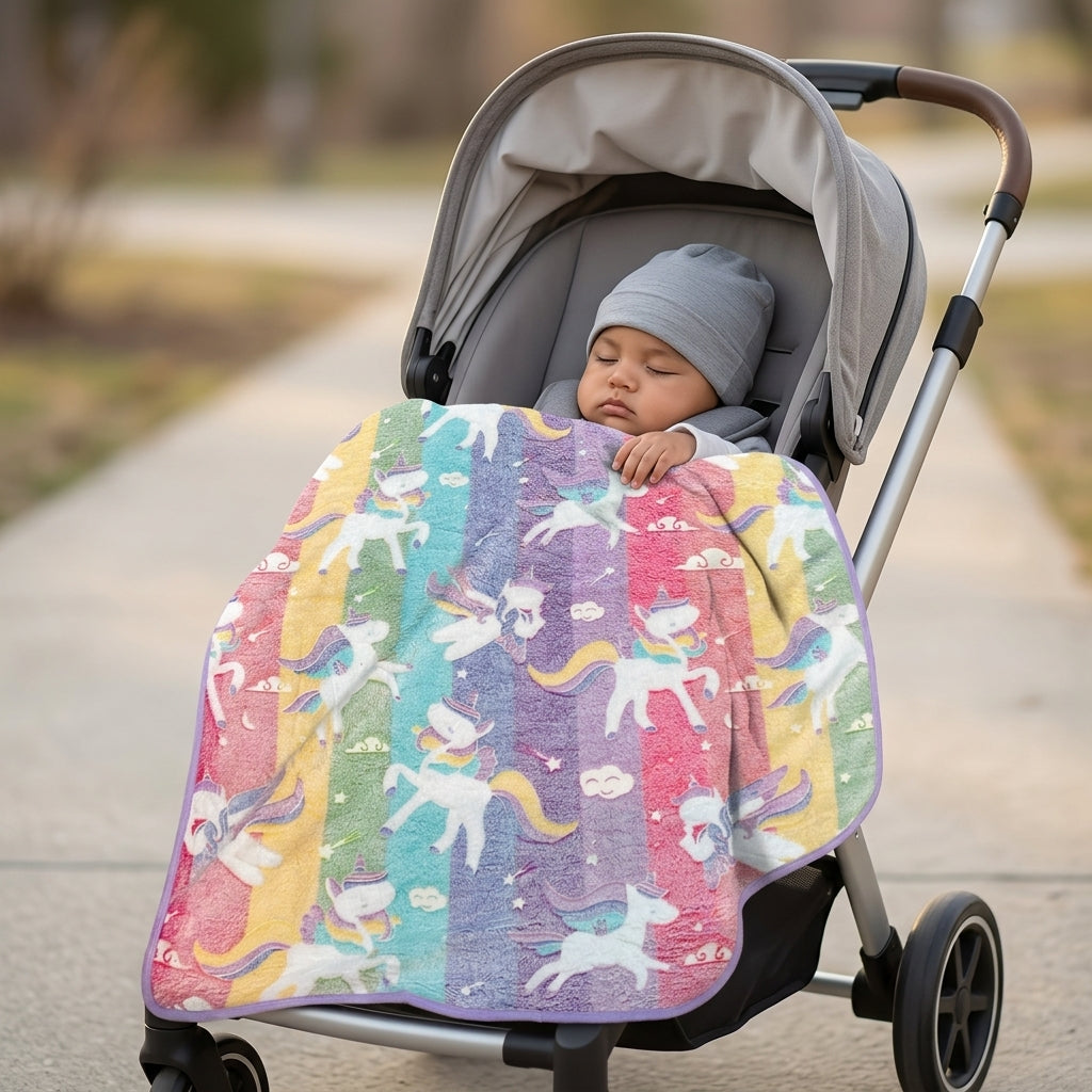 Rainbow Striped Unicorn baby blankets