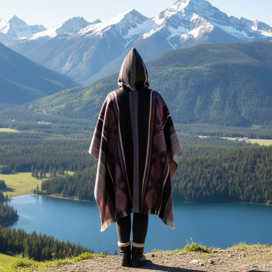 Lavender Soft Handmade Wool Ponchos