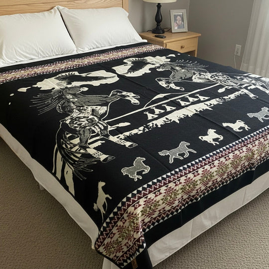 OLDTRIBES™ Horse Spirits Alpaca Blanket