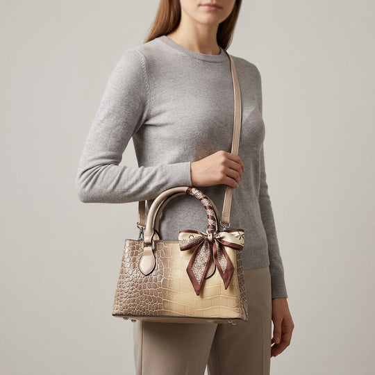 Chic Croc-Embossed Mini Satchel