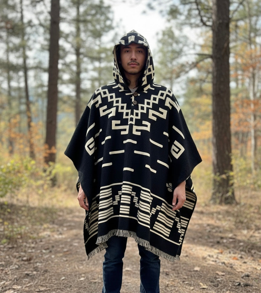 Southwestern style HandMade Wool Poncho