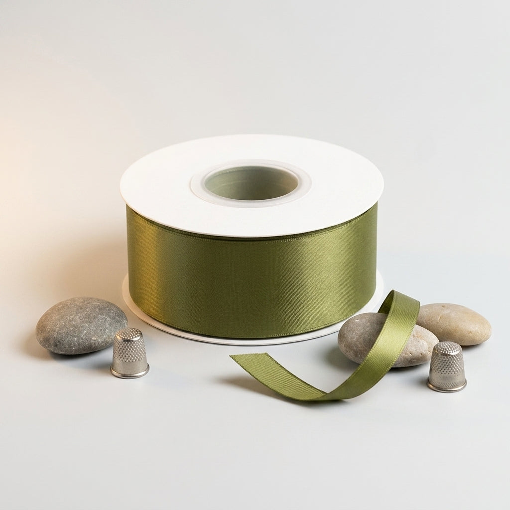 Satin Ribbon Double Face- Olive 