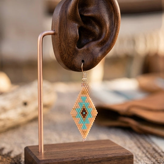 Coral blush Miyuki Glass Beaded Earrings
