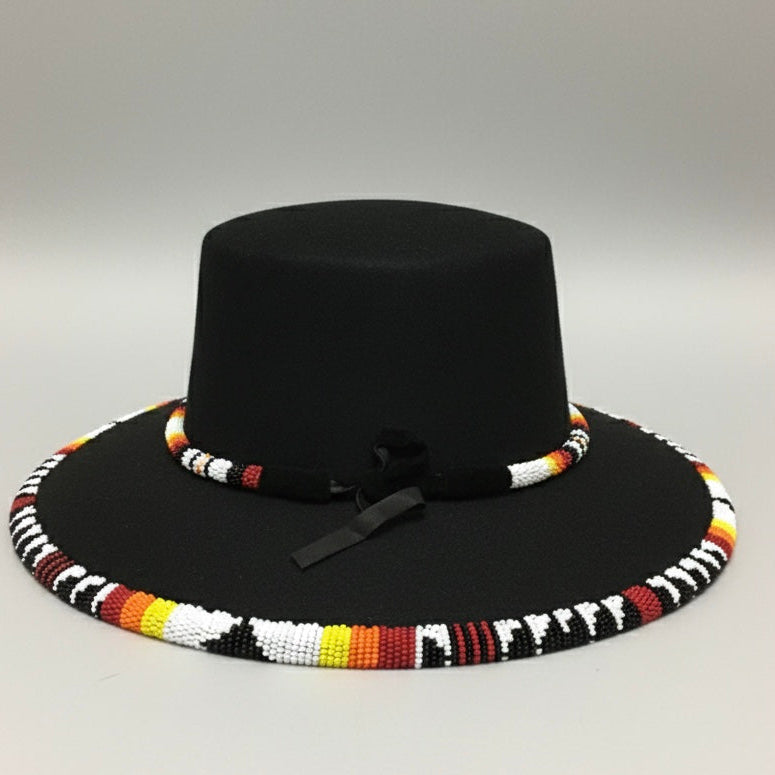 Size-56 Handmade Beaded Hat(Grey)