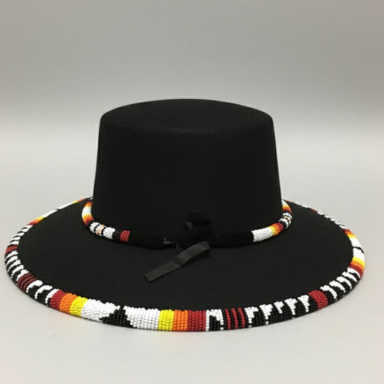 Size-56 Handmade Beaded Hat(Grey)