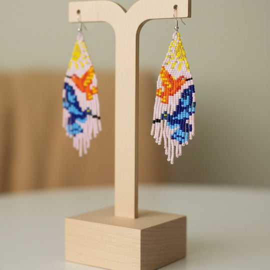 Light pink Sky Dancer Beaded Earrings