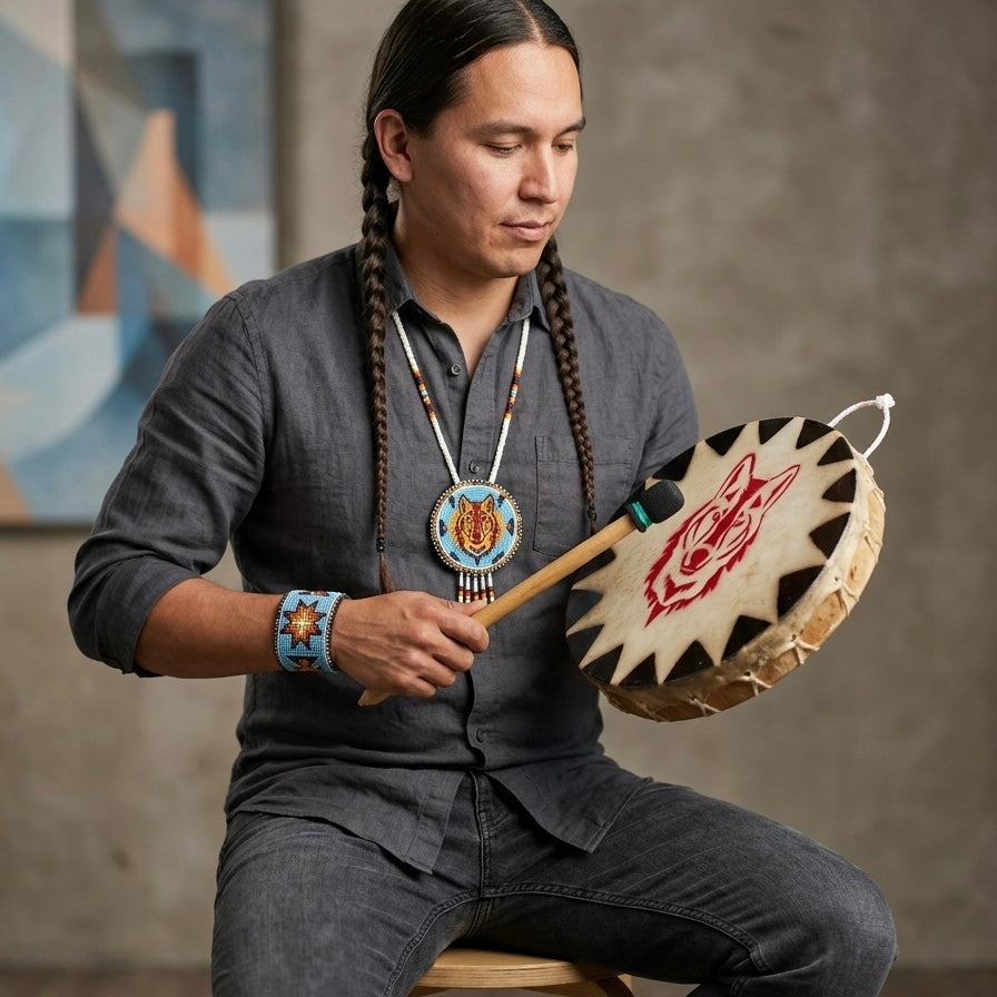 Wolf 8” Hand Drum