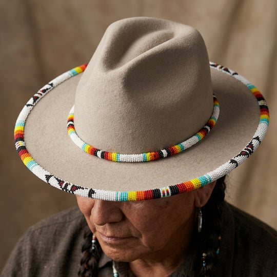 Size-59 Handmade Beaded Hat