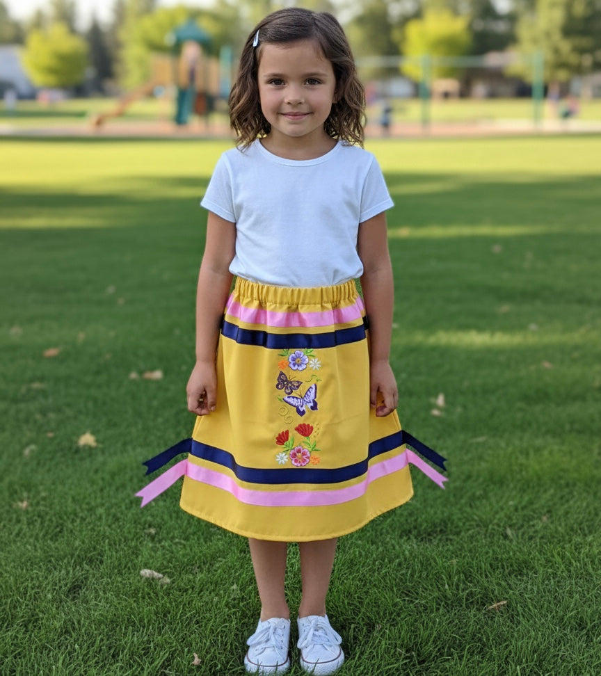 OLDTRIBES™ Infants Embroidered Flowers Ribbon Skirt