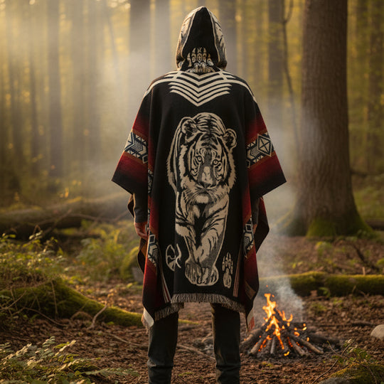 Tiger HandMade Wool Poncho