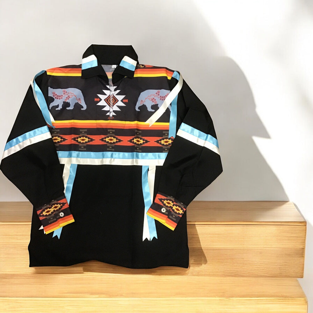 Sky Blue and White Ribbon Shirt