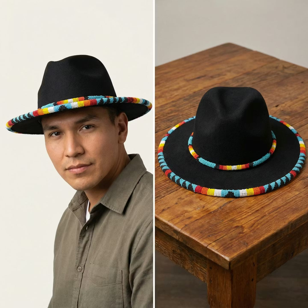 Size-61 Handmade Beaded Hat