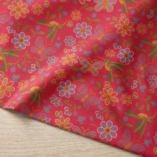 Flower and Hummingbird Fabric