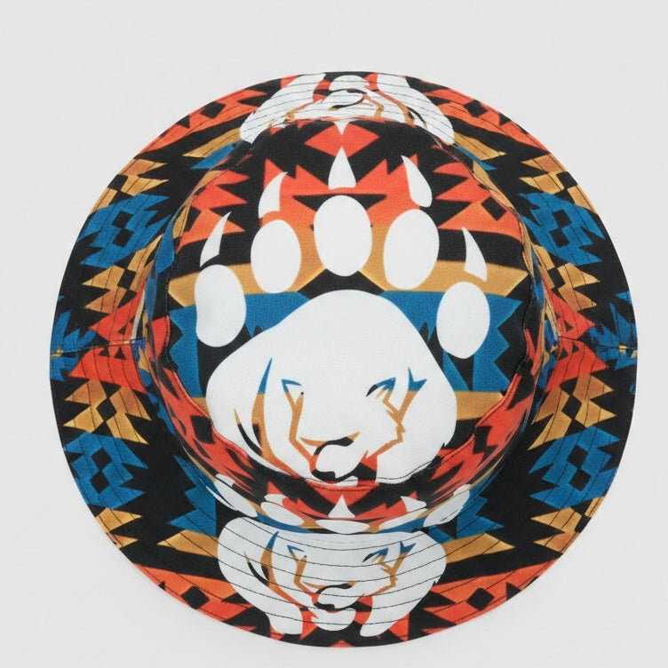 Red Bear Paw Trail Native Style Bucket Hat