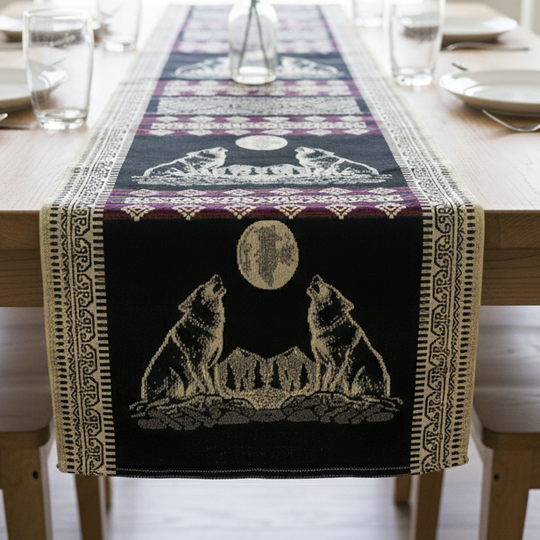 Two wolves Table Runners