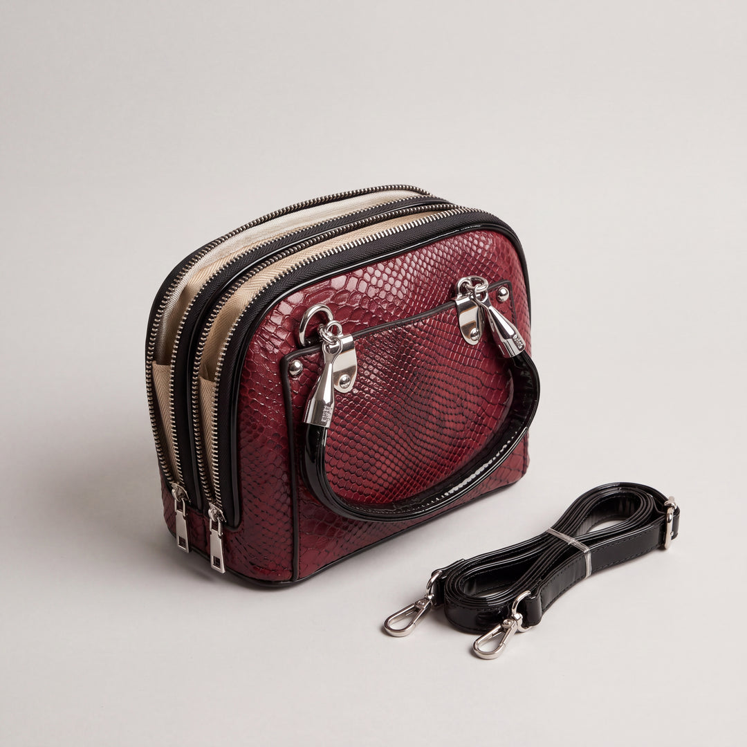 Luxe Duo-Zip Crossbody Handbag
