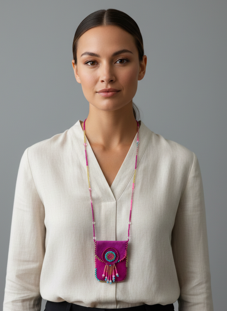 OLDTRIBES™  dark pink Medicine Bag