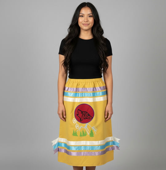 OLDTRIBES™Howling  wolf Ribbon Skirt