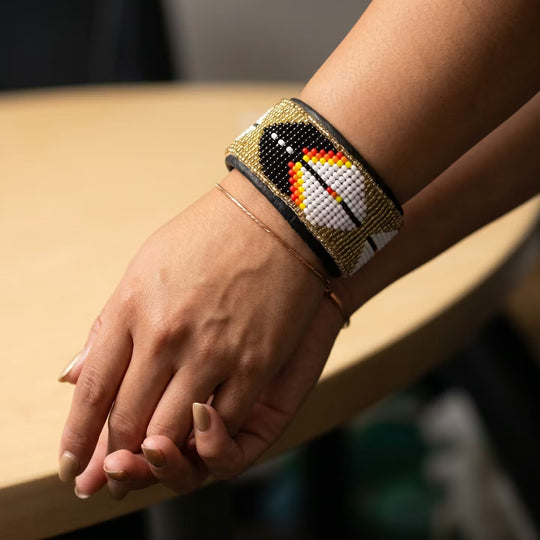 Beaded Cuff Bracelet(Golden)