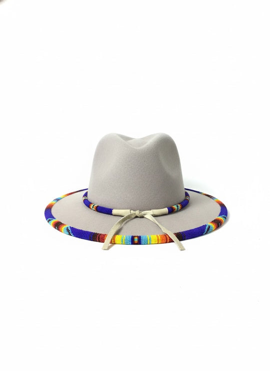 Size-57 Handmade Beaded Hat(Beige)