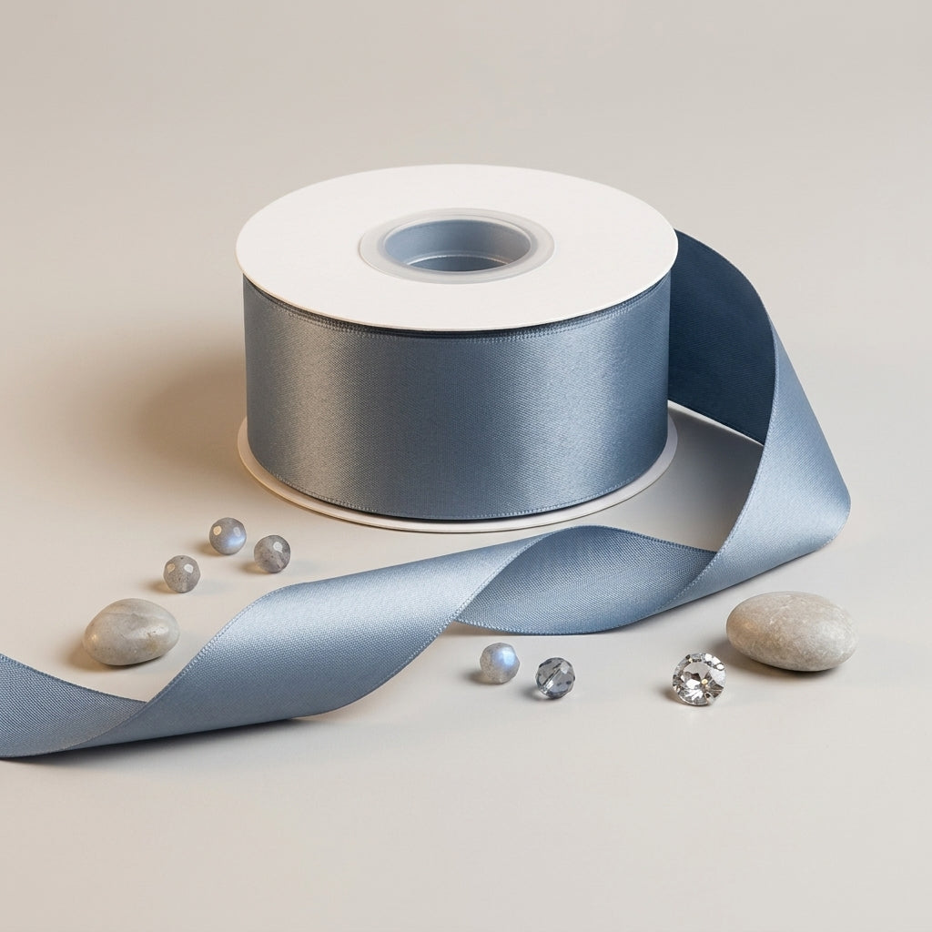 Satin Ribbon Double Face- Steel Blue 