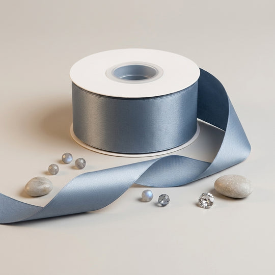 Satin Ribbon Double Face- Steel Blue 