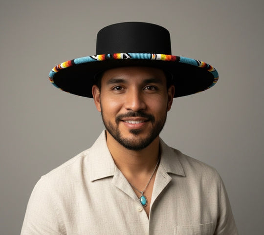 Size-56 Handmade Beaded Hat(Grey)