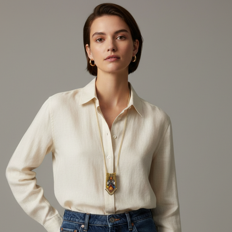 Handcrafted Beaded Medicine Bag- Golden