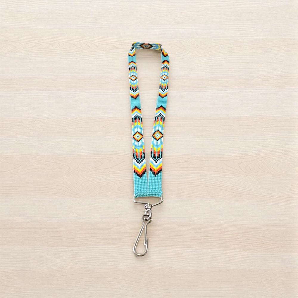 Turquoise Native Beaded Lanyard