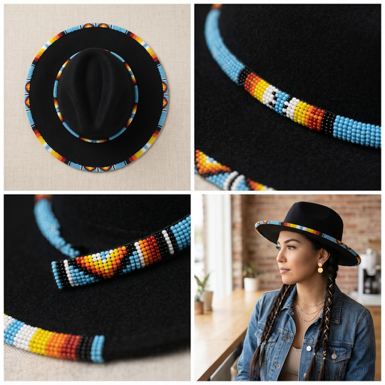 Size-62 Handmade Beaded Hat
