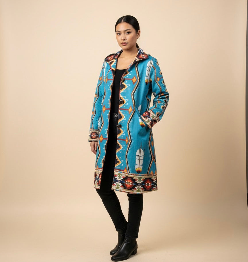 OLDTRIBES™ Sky Blue Long Coat