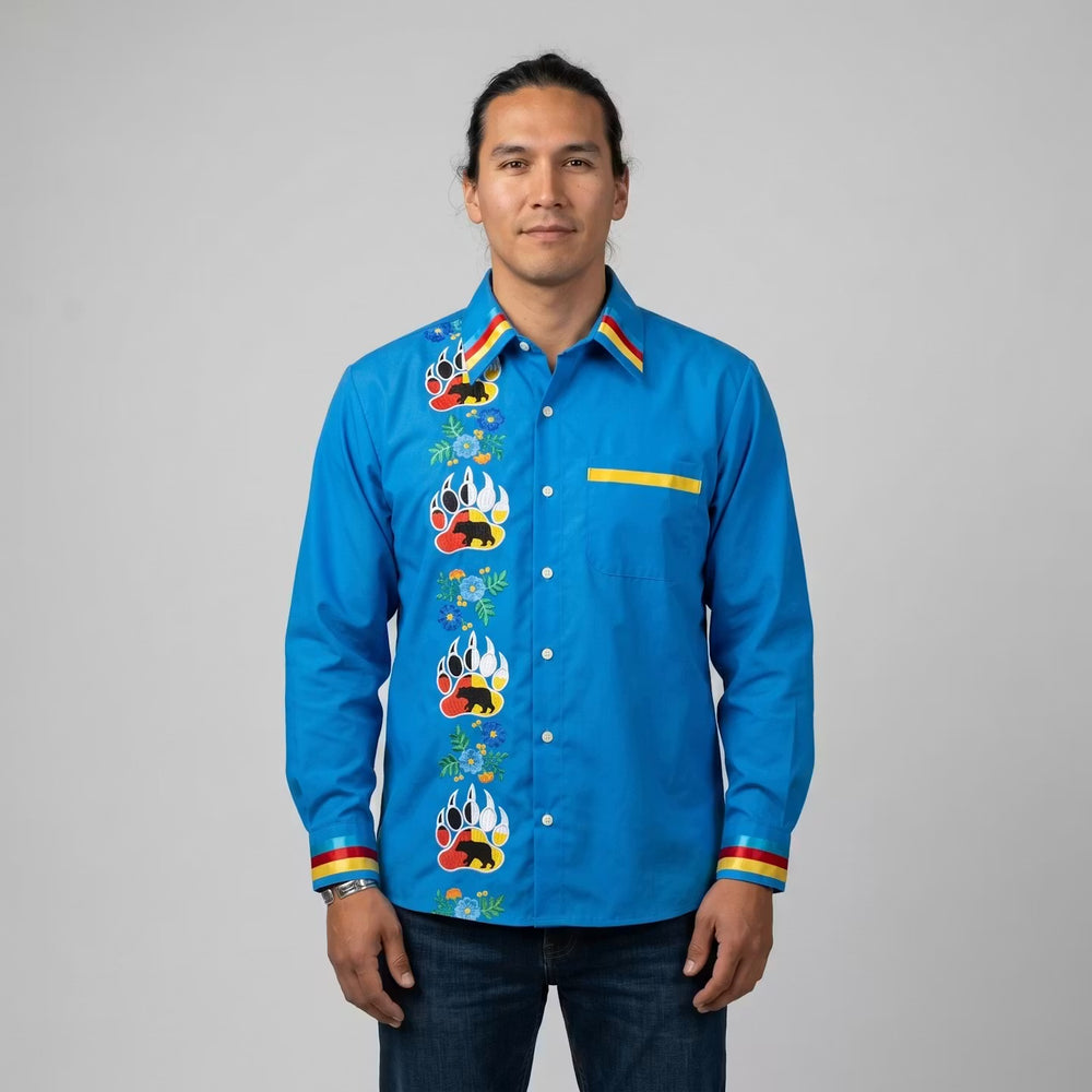 Embroidered Ribbon Shirt (Bear Paw)