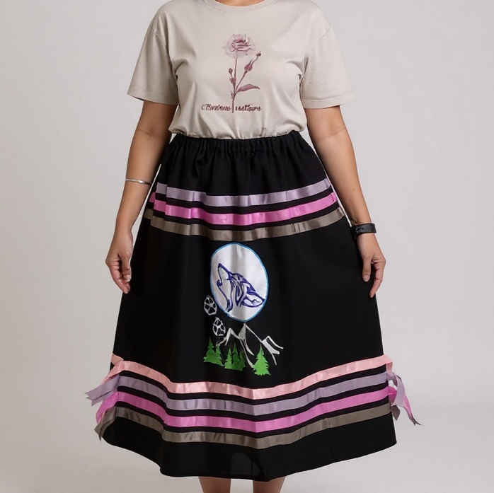 OLDTRIBES™Howling  wolf Ribbon Skirt