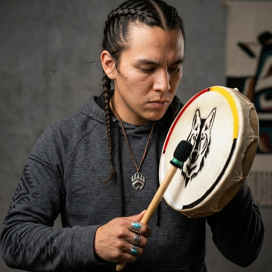 Wolf 8” Hand Drum