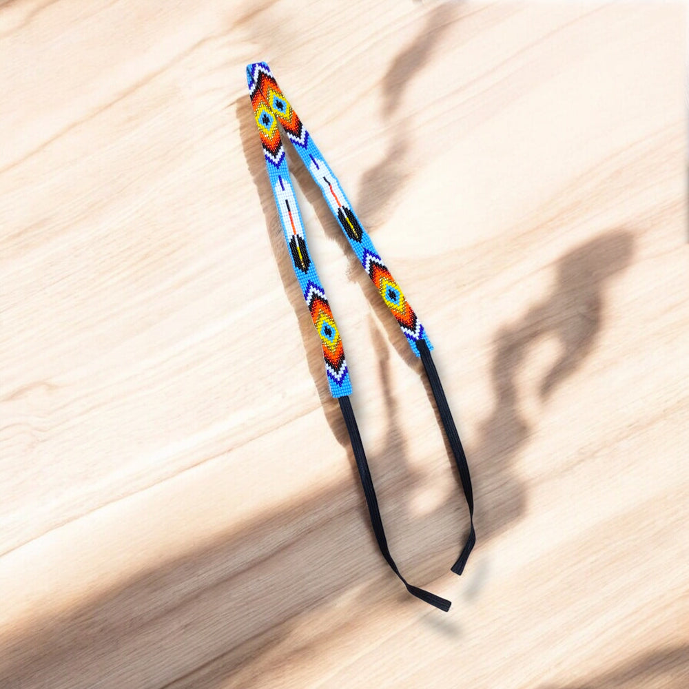 Sky Blue Handmade Beaded Hatband