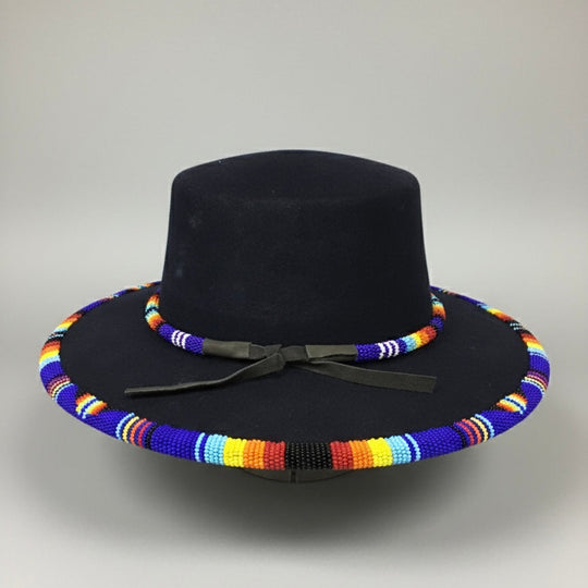 Size-56 Handmade Beaded Hat (DARK BLUE)