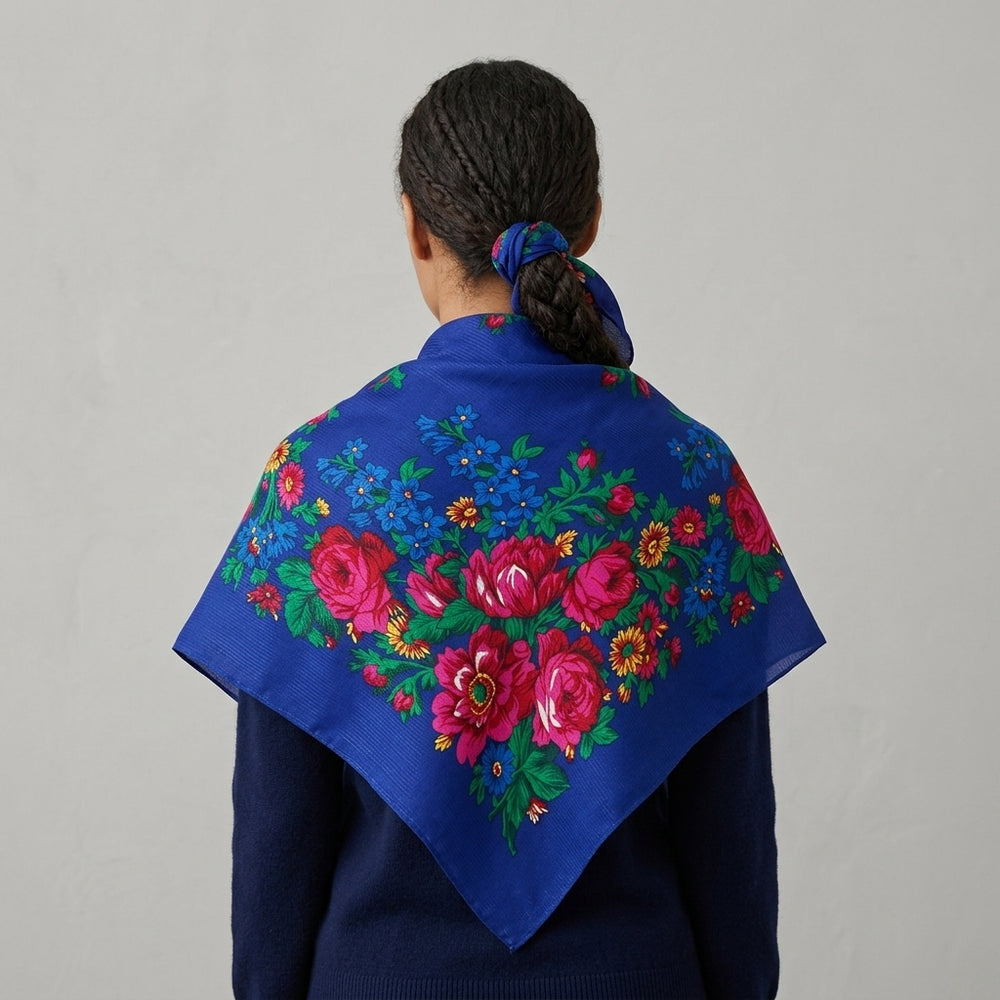 Classic Kokum Scarf(Blue)