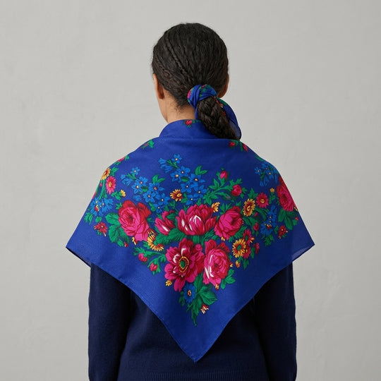 Classic Kokum Scarf(Blue)