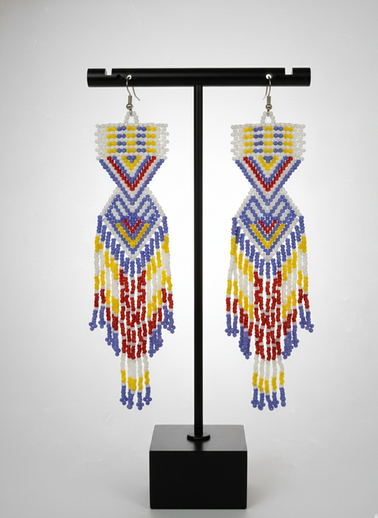 Light Purple Sunset Path Beaded Earrings