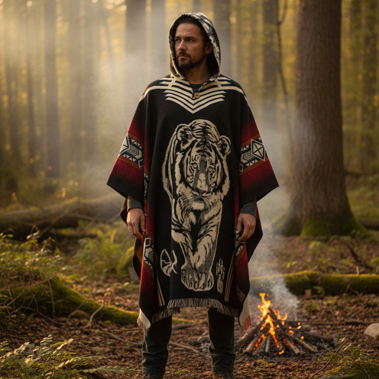 Tiger HandMade Wool Poncho
