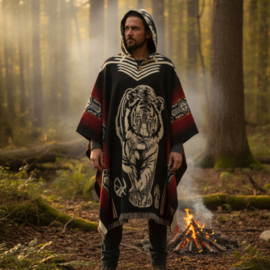 Tiger HandMade Wool Poncho