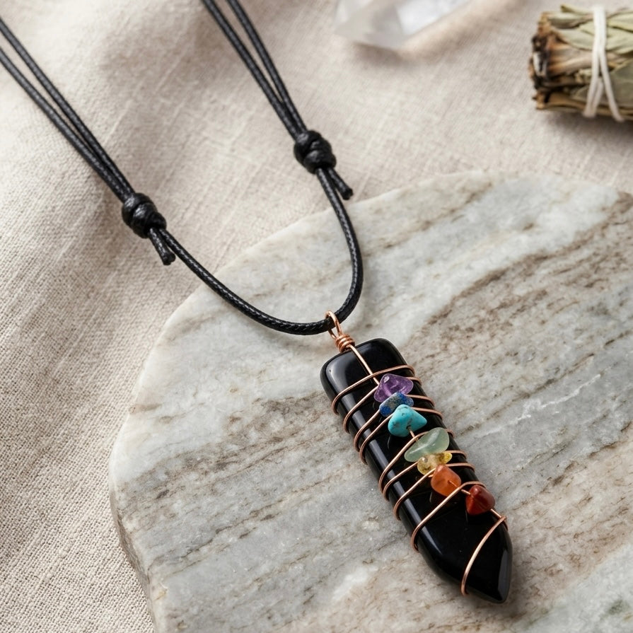 OLDTRIBES Natural Sword Chakra Unisex Black Pendant