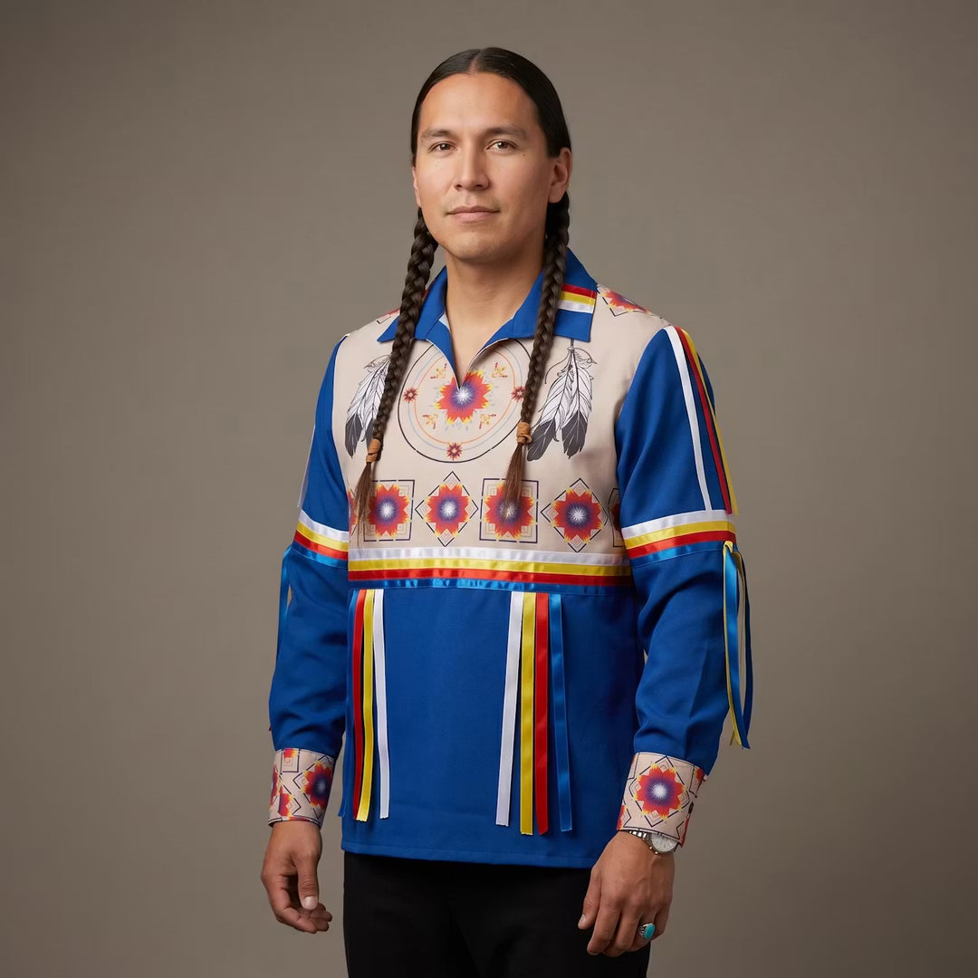 Ribbon Shirt with feathers