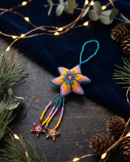 Pink Beaded Moonlit Frost Star